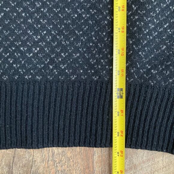J. Crew Men’s 100% Lambswool Pullover Sweater Crewneck Black/Grey Birdseye sz L - Picture 8 of 9